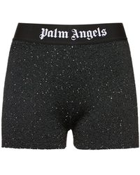 Palm Angels - Short en viscose mélangée à logo soiree - Lyst