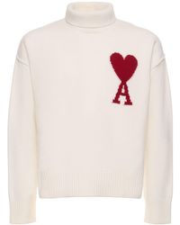 Ami Paris - Wool Funnel Neck Sweater - Lyst