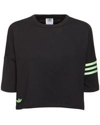 adidas Originals - 3 Stripes Crop T-shirt - Lyst