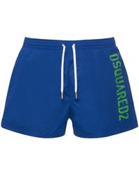 DSquared² Shorts mare midi con logo - Blu