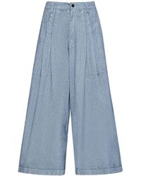 Yohji Yamamoto - Jeans larghi in denim spalmato - Lyst