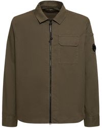 C.P. Company - Gabardine Zipped Shirt - Lyst