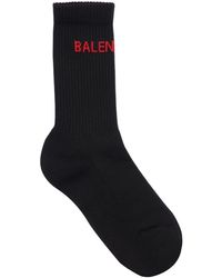 Balenciaga Socken Aus Baumwolljacquard Mit Logo - Schwarz