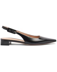 Gianvito Rossi - 20Mm Tokio Leather Slingback Flats - Lyst