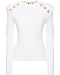 Balmain - Logo Button Sweater - Lyst