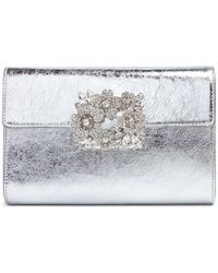Roger Vivier - Mini Flap Bouquet Strass Envelope Clutch - Lyst
