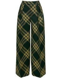 Burberry - Pantaloni larghi in maglia check - Lyst