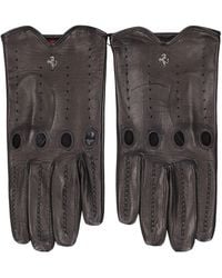 Ferrari - Logo Leather Heritage Gloves - Lyst