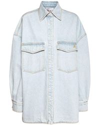 The Attico - Logo Cotton Denim Shirt-Jacket - Lyst