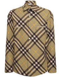 Burberry - Check Wool Blend Casual Jacket - Lyst