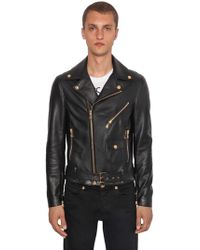 versace leather jacket mens