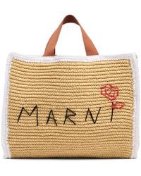 Marni - Medium Raffia Effect Shopping Bag - Lyst