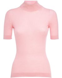 Versace - Suéter de punto acanalado manga corta - Lyst
