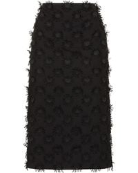 MSGM - Cotton Blend Midi Skirt - Lyst