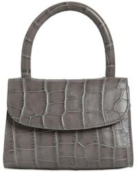 BY FAR Mini Ledertasche Mit Krokomuster - Grau