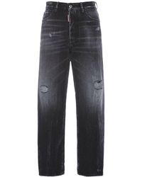 DSquared² - Boston Distressed High Rise Crop Jeans - Lyst