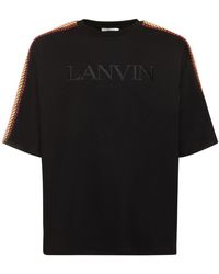 Lanvin - T-shirt oversize curb in jersey di cotone - Lyst