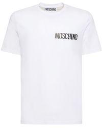 Moschino - T-shirt Aus Bio-baumwolljersey Mit Druck - Lyst