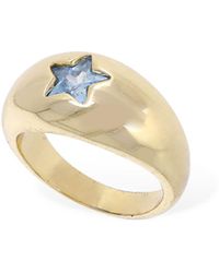 Timeless Pearly - Star Crystal Thick Ring - Lyst