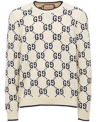 Gucci Sweater Aus Gg-baumwollstrick - Weiß