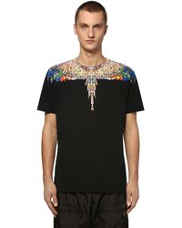 Marcelo Burlon T-shirt Aus Baumwolljersey Mit Druck - Schwarz