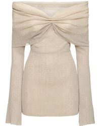 AYA MUSE - Tahuya Draped Linen Blend Mini Dress - Lyst