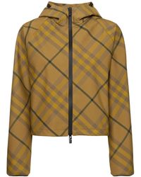 Burberry - Check Tech Hooded Cropped Jacket - Lyst