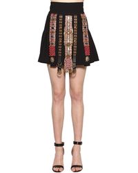 Fausto Puglisi Embellished Wool Crepe Skirt - Black