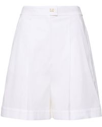 Max Mara - Sultano Cotton Blend Poplin Shorts - Lyst