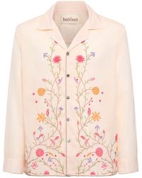 BAZISZT - Flower Embroidered Cotton Shirt - Lyst