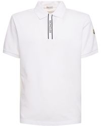 Moncler - Logo Cotton Polo Shirt - Lyst