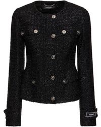 Versace - Lurex Tweed Collarless Jacket - Lyst
