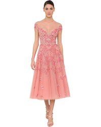 Zuhair Murad Vestido "Vintage Blossom" De Chifón De Seda - Rosa