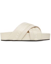 Chloé 'woody' Shearling Slides in Cream (Natural) | Lyst
