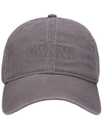 Ganni - Gorra de baseball de algodón - Lyst