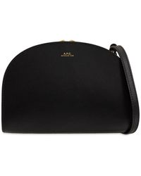 A.P.C. - Demi Lune Clutch Leather Shoulder Bag - Lyst