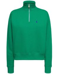 Polo Ralph Lauren - Sweat-shirt à demi-zippé en coton mélangé - Lyst
