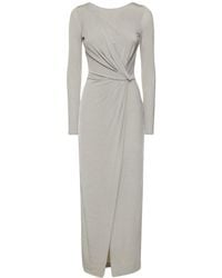 Giorgio Armani - Open Back Draped Jersey Long Dress - Lyst