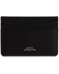 A.P.C. - Printed Logo Leather Card Holder - Lyst