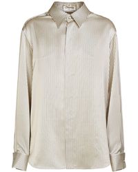 Saint Laurent - Striped Silk Shirt - Lyst