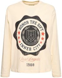 Honor The Gift - Langärmeliges T-shirt Aus Baumwolle Mit Logodruck - Lyst