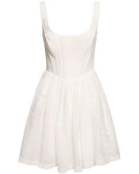 Zimmermann - Alight Embroidered Corset Mini Dress - Lyst