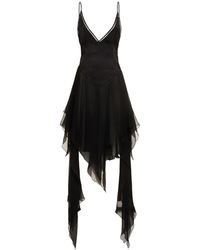 Ann Demeulemeester - Mujer Vestido Midi De Seda - Lyst