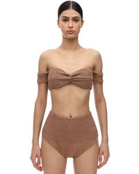 Hunza G Brigette Seersucker Bikini Set - Natur