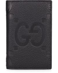 Gucci - gg Jumbo Leather Card Holder - Lyst