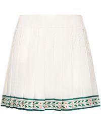 Casablancabrand - Silk Twill Pleated Mini Skirt - Lyst