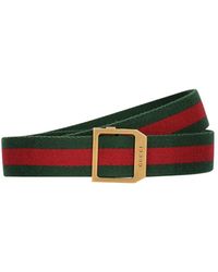 Gucci 3cm Viscose Blend Belt - Multicolor