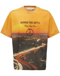 Honor The Gift Sunset Skyline Logo Jersey T-shirt - Orange