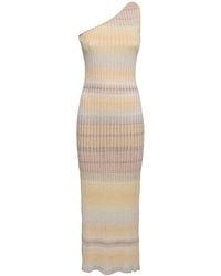 Missoni - Rib Knit Lurex One Shoulder Long Dress - Lyst