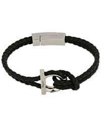 Ferragamo - Salvatore Double Woven Leather Bracelet - Lyst